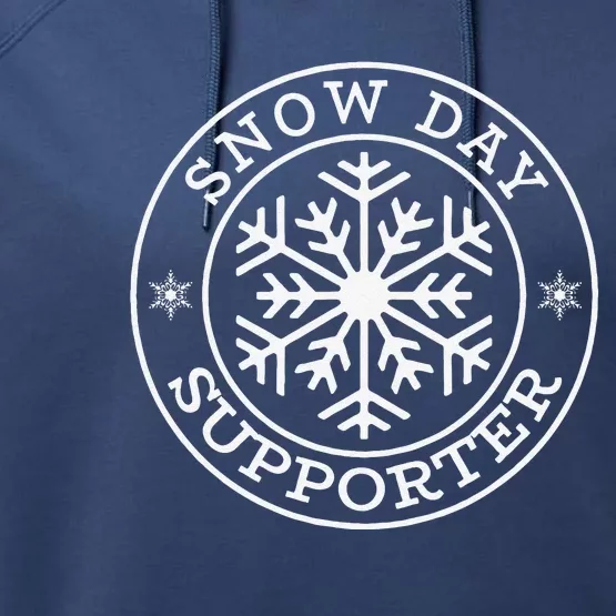 Funny Snow Day Supporter Teacher Student Winter Snowflake Performance Fleece Hoodie