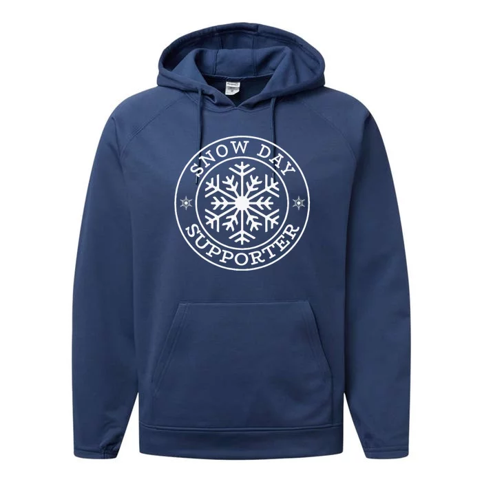 Funny Snow Day Supporter Teacher Student Winter Snowflake Performance Fleece Hoodie