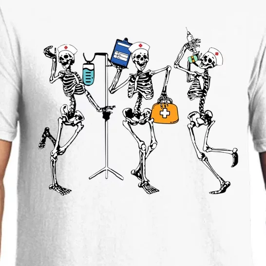 Funny Skeleton Dancing Nurse Halloween Healthcare Crew Cool Gift Pajama Set