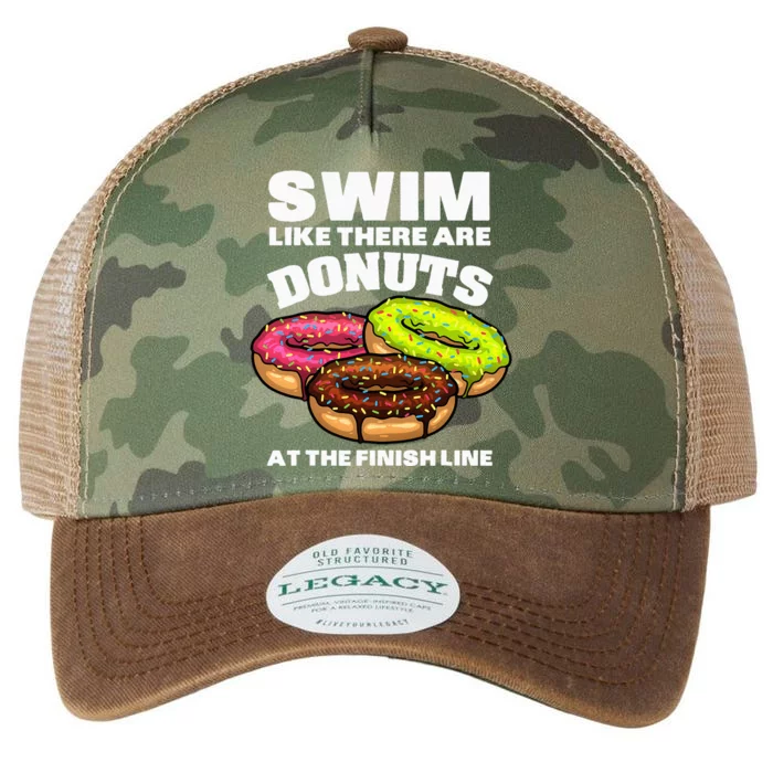 Funny Swimming Donut Design Swimmer Sports Legacy Tie Dye Trucker Hat