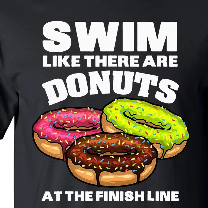 Funny Swimming Donut Design Swimmer Sports Tall T-Shirt