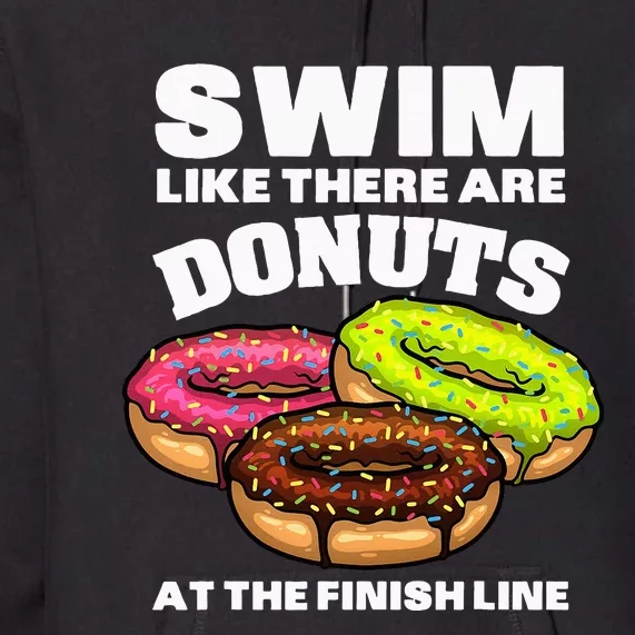 Funny Swimming Donut Design Swimmer Sports Premium Hoodie