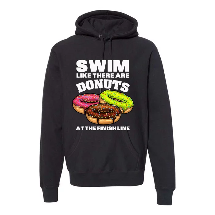 Funny Swimming Donut Design Swimmer Sports Premium Hoodie