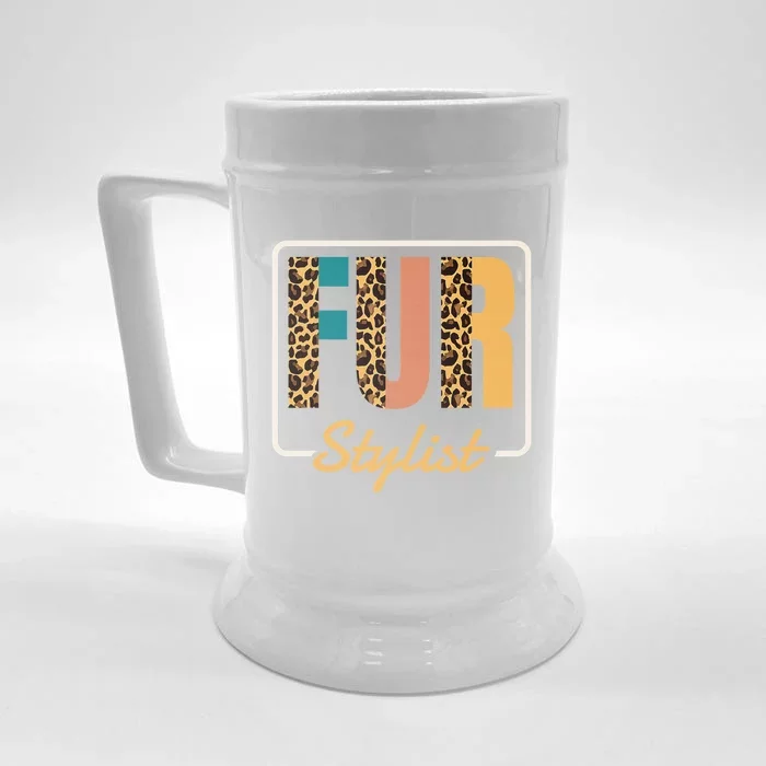 Fur Stylist, Dog Grooming Puppy Groomers Front & Back Beer Stein