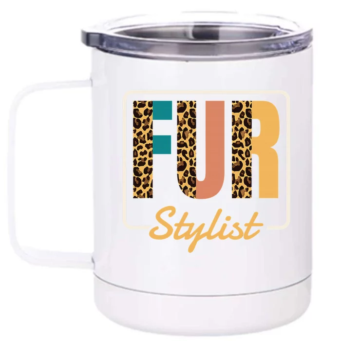 Fur Stylist, Dog Grooming Puppy Groomers Front & Back 12oz Stainless Steel Tumbler Cup