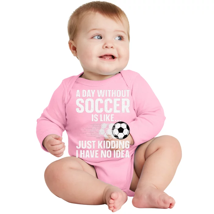 Funny Soccer Design Sport Player Soccer Lover Baby Long Sleeve Bodysuit