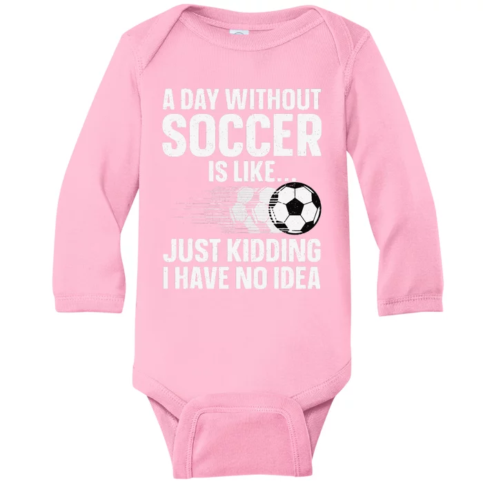 Funny Soccer Design Sport Player Soccer Lover Baby Long Sleeve Bodysuit