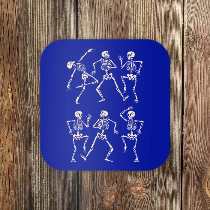 Funny Skeletons Dance Halloween Coaster