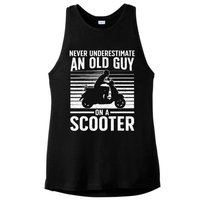 Funny Scooter Design For Grandpa Scooter Motorbike Lover Ladies Tri-Blend Wicking Tank