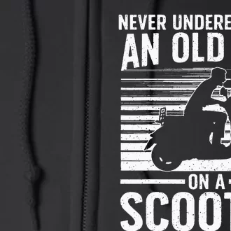 Funny Scooter Design For Grandpa Scooter Motorbike Lover Full Zip Hoodie