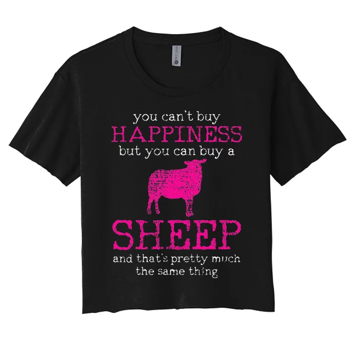 Funny Sheep Design for Farmers and Sheep Lovers Women's Crop Top Tee