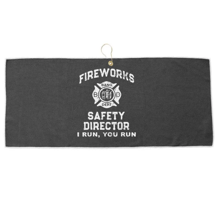 Fireworks Safety Director I Run You Run Large Microfiber Waffle Golf Towel