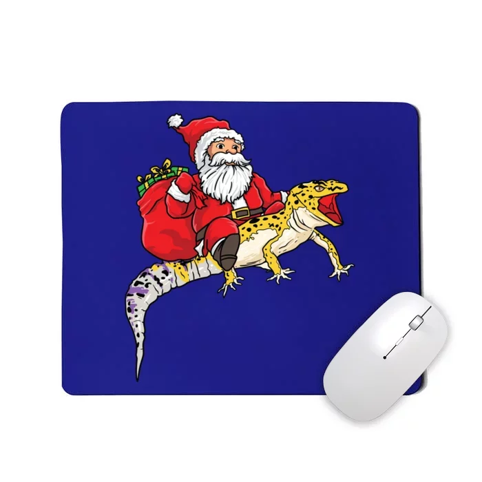 Fun Santa Delivering Presents On Leopard Gecko Lizard Gift Mousepad