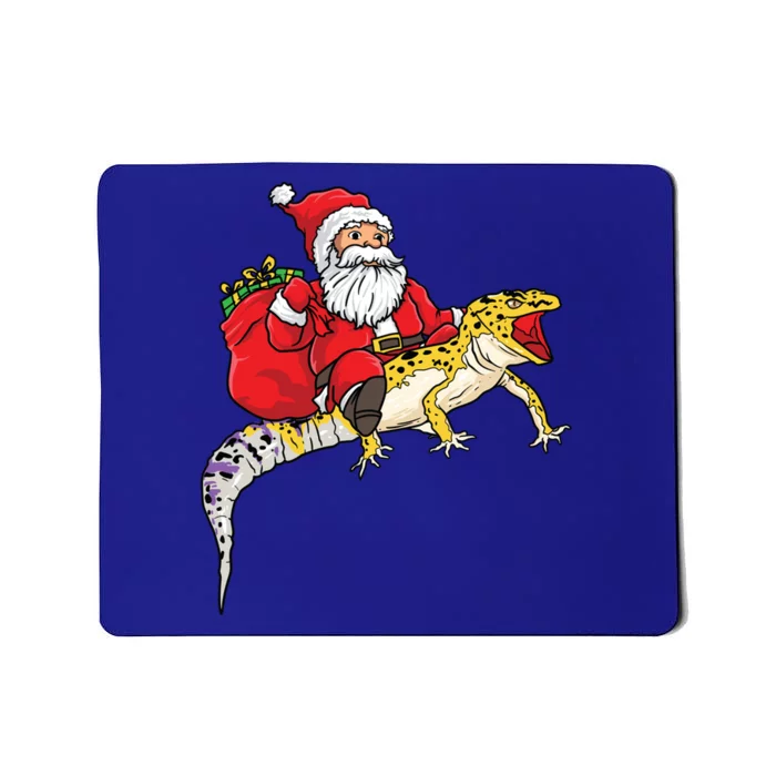 Fun Santa Delivering Presents On Leopard Gecko Lizard Gift Mousepad