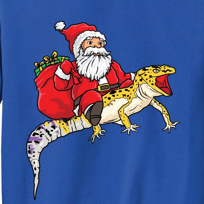 Fun Santa Delivering Presents On Leopard Gecko Lizard Gift Tall Sweatshirt