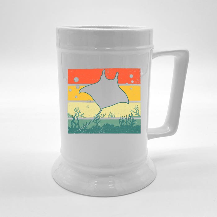 Funny Stingray Design For Men Women Kids Ocean Animal Lovers Front & Back Beer Stein