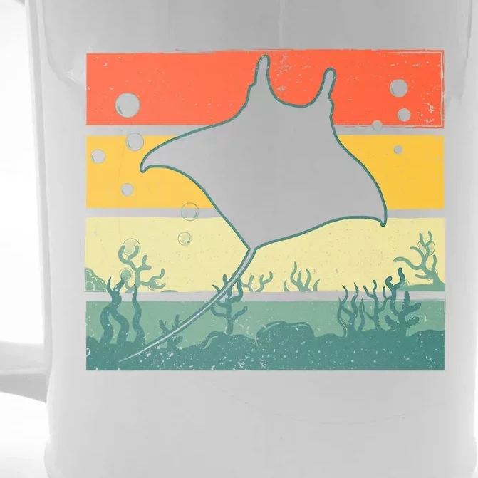 Funny Stingray Design For Men Women Kids Ocean Animal Lovers Front & Back Beer Stein