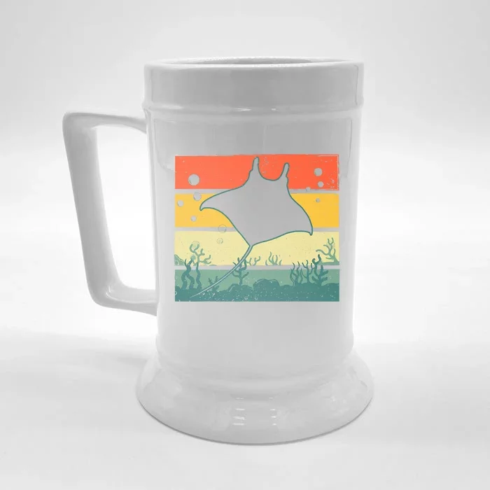 Funny Stingray Design For Men Women Kids Ocean Animal Lovers Front & Back Beer Stein