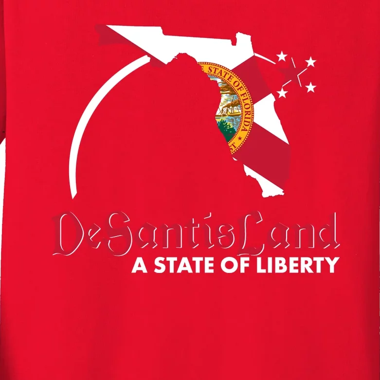 Florida State DeSantisLand A State Of Liberty Kids Long Sleeve Shirt