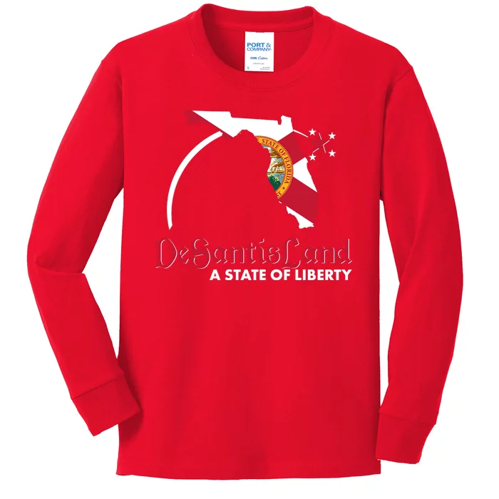 Florida State DeSantisLand A State Of Liberty Kids Long Sleeve Shirt