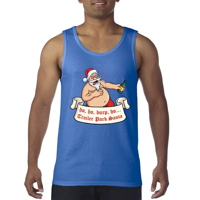 Funny Santa Drunk Christmas Flamingo Xmas Holiday Candy Cane Cool Gift Tank Top