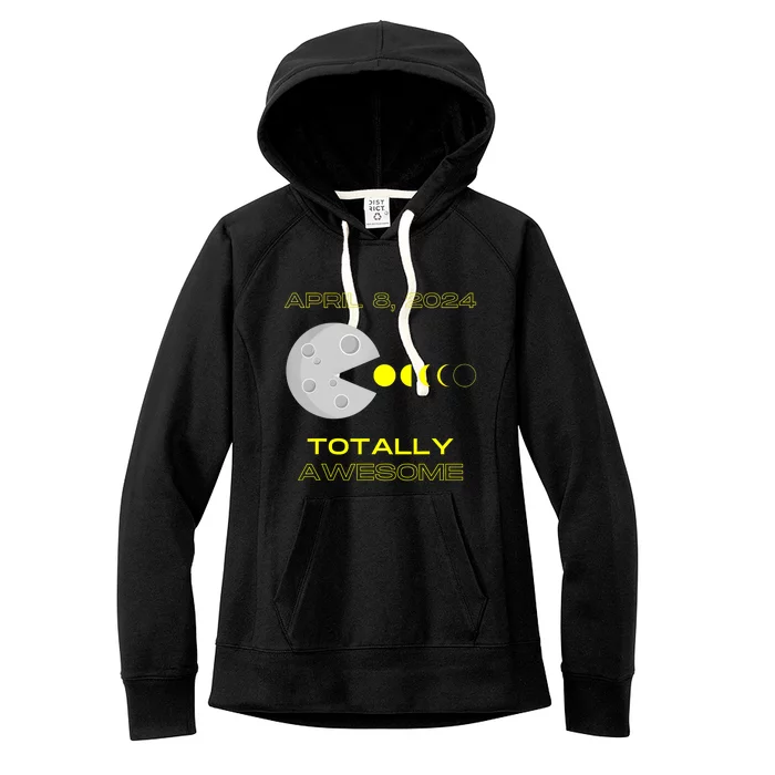 Funny Solar Eclipse April 8 2024 Eclipse Gamer Women's Fleece Hoodie