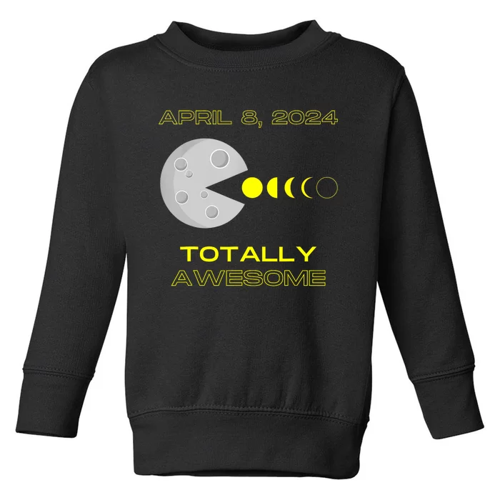 Funny Solar Eclipse April 8 2024 Eclipse Gamer Toddler Sweatshirt