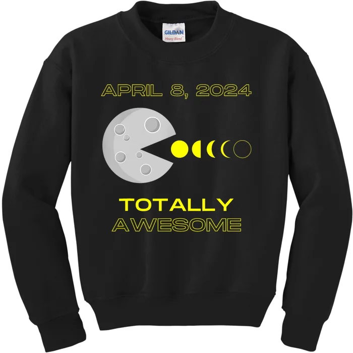 Funny Solar Eclipse April 8 2024 Eclipse Gamer Kids Sweatshirt