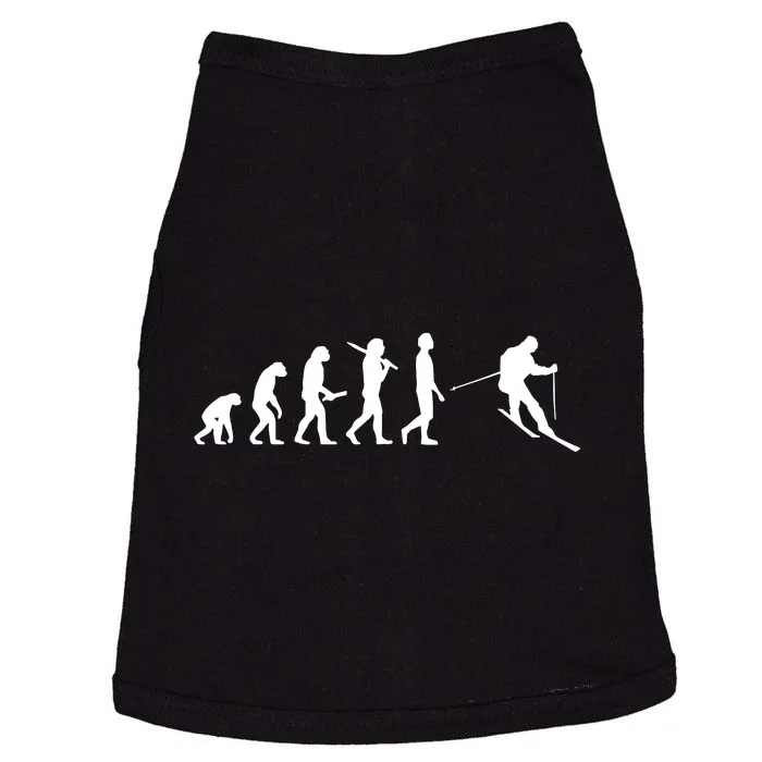 Funny Skiing Evolution Gift For Skiers Doggie Tank