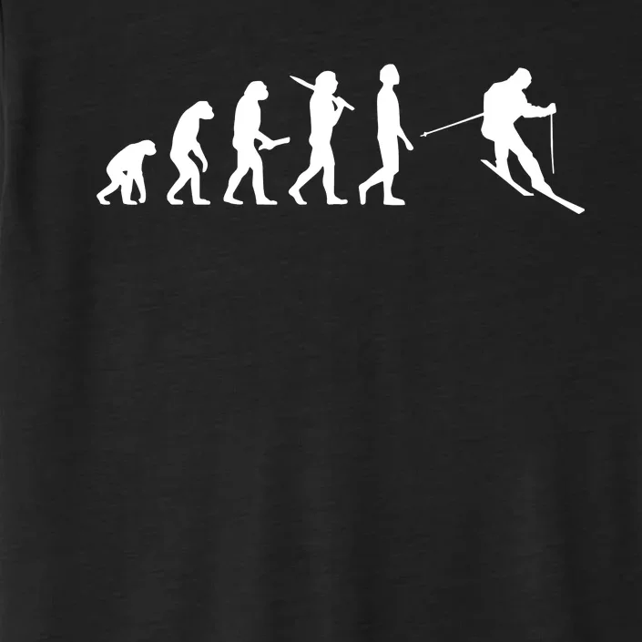 Funny Skiing Evolution Gift For Skiers ChromaSoft Performance T-Shirt