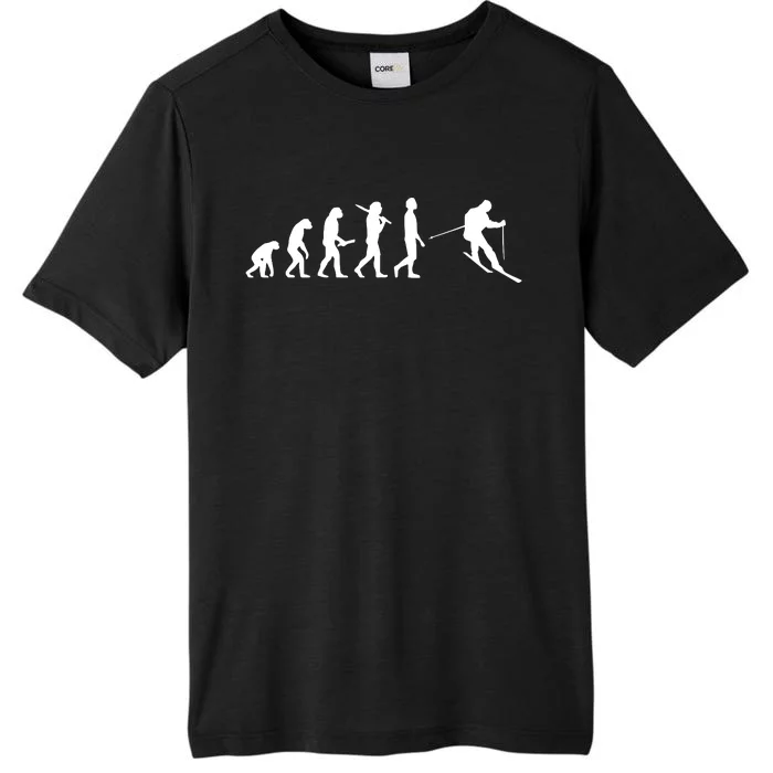 Funny Skiing Evolution Gift For Skiers ChromaSoft Performance T-Shirt