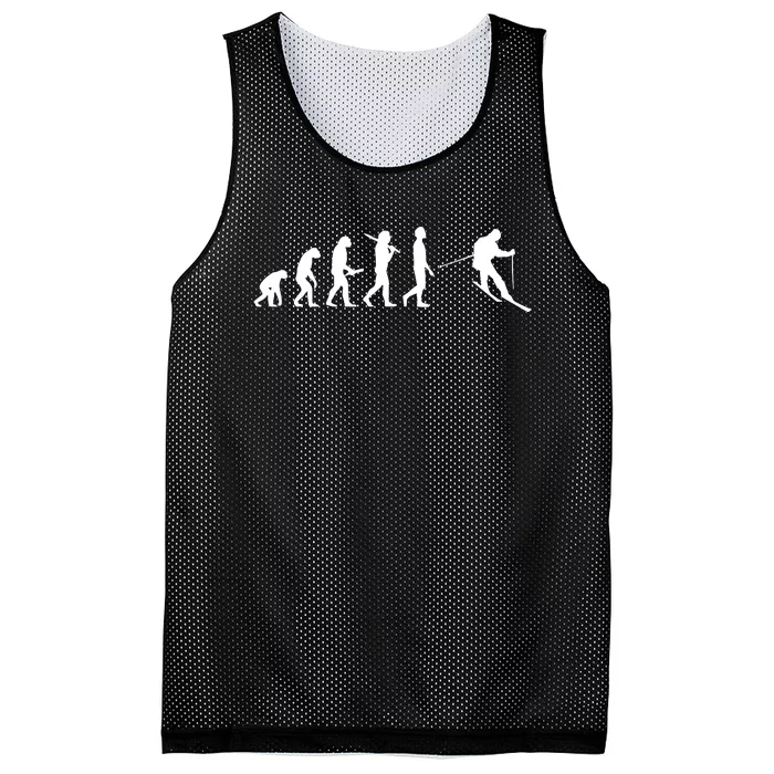 Funny Skiing Evolution Gift For Skiers Mesh Reversible Basketball Jersey Tank