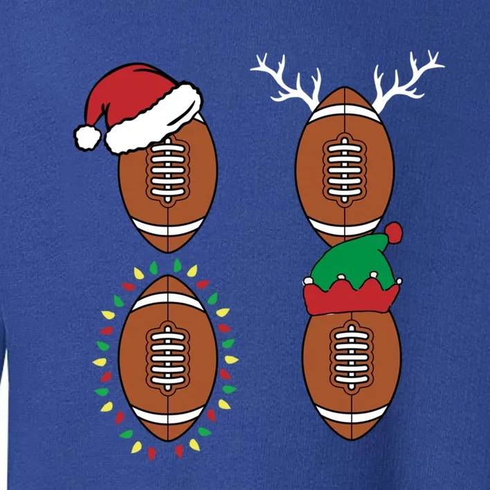 Football Santa Elf Reindeer Christmas Pajama Cool Sport Xmas Cool Gift Toddler Sweatshirt