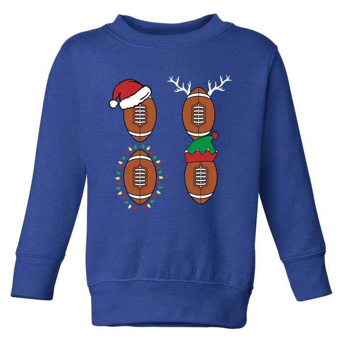 Football Santa Elf Reindeer Christmas Pajama Cool Sport Xmas Cool Gift Toddler Sweatshirt