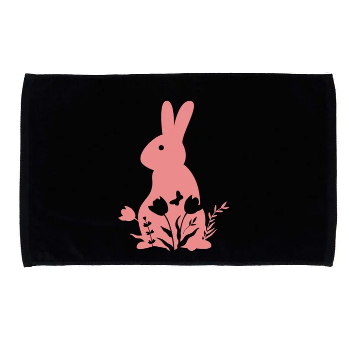 Floral Spring Easter Bunny Microfiber Hand Towel