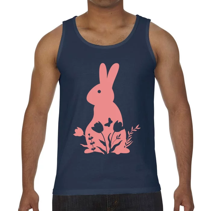 Floral Spring Easter Bunny Comfort Colors® Tank Top