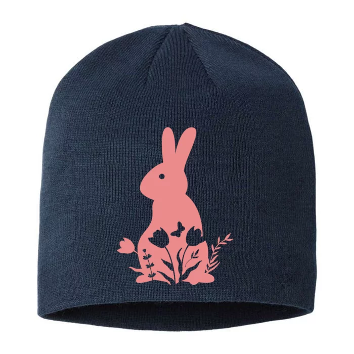 Floral Spring Easter Bunny 8 1/2in Sustainable Knit Beanie