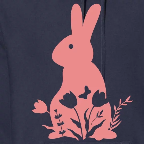 Floral Spring Easter Bunny Premium Hoodie