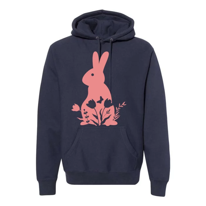 Floral Spring Easter Bunny Premium Hoodie