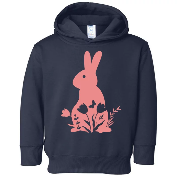 Floral Spring Easter Bunny Toddler Hoodie