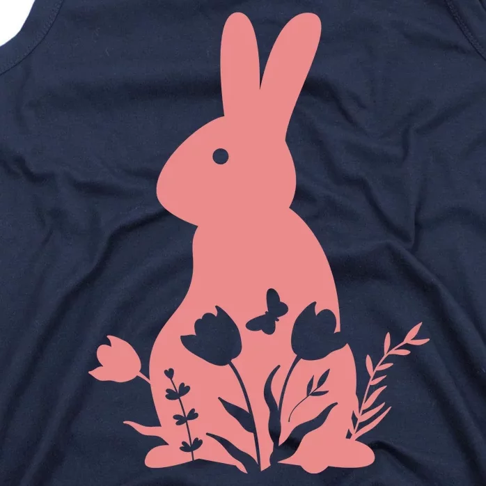 Floral Spring Easter Bunny Tank Top