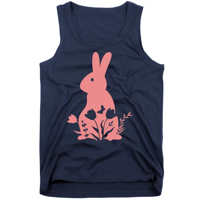 Floral Spring Easter Bunny Tank Top