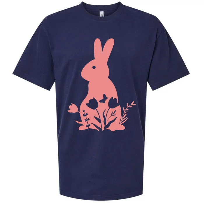 Floral Spring Easter Bunny Sueded Cloud Jersey T-Shirt