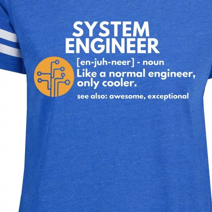 Funny System Engineer Definition Software Engineering Gift Enza Ladies Jersey Football T-Shirt