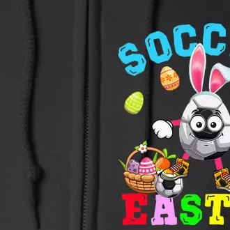 funny Soccer Easter Bunny Eggs Playing Soccer Full Zip Hoodie