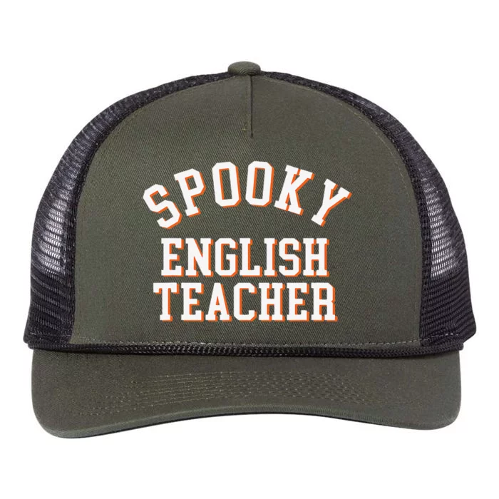 Funny Spooky English Teacher Retro Halloween Costume Womens Gift Retro Rope Trucker Hat Cap