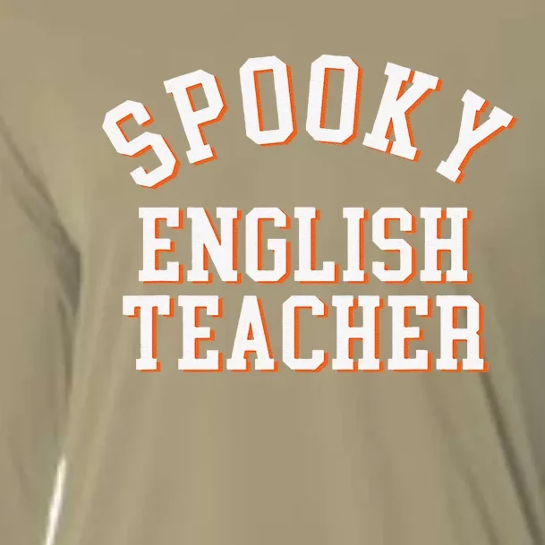 Funny Spooky English Teacher Retro Halloween Costume Womens Gift Cooling Performance Long Sleeve Crew