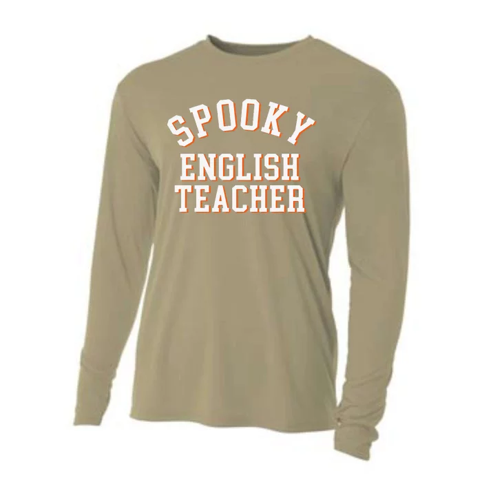 Funny Spooky English Teacher Retro Halloween Costume Womens Gift Cooling Performance Long Sleeve Crew