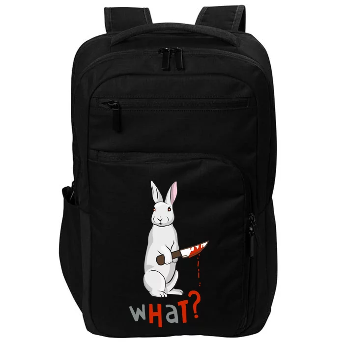 Funny Scary Eyed Killer Bunny Rabbit With Knife Adult Humor Great Gift Impact Tech Backpack