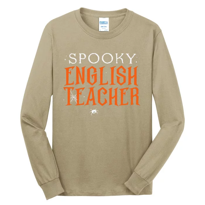 Funny Spooky English Teacher Retro Halloween Costume Womens Tall Long Sleeve T-Shirt